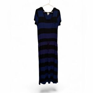 Caslon Navy and Black Striped Maxi Dress